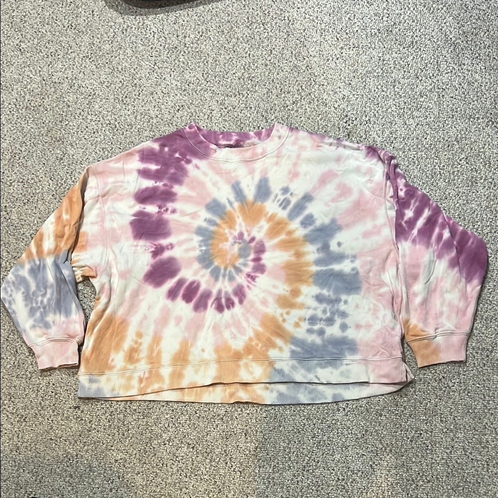 American Eagle Outfitters Tie-Dye Sweatshirt - Purple, Orange, Blue